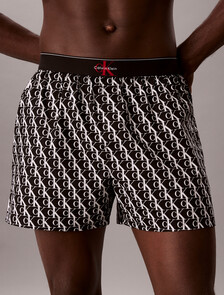 CK X Cotton Monogram 修身四角內褲, STEPPING LOGO BLACK, hi-res