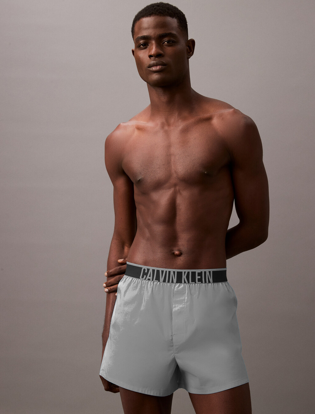 Intense Power Woven Boxer, Misty Grey, hi-res