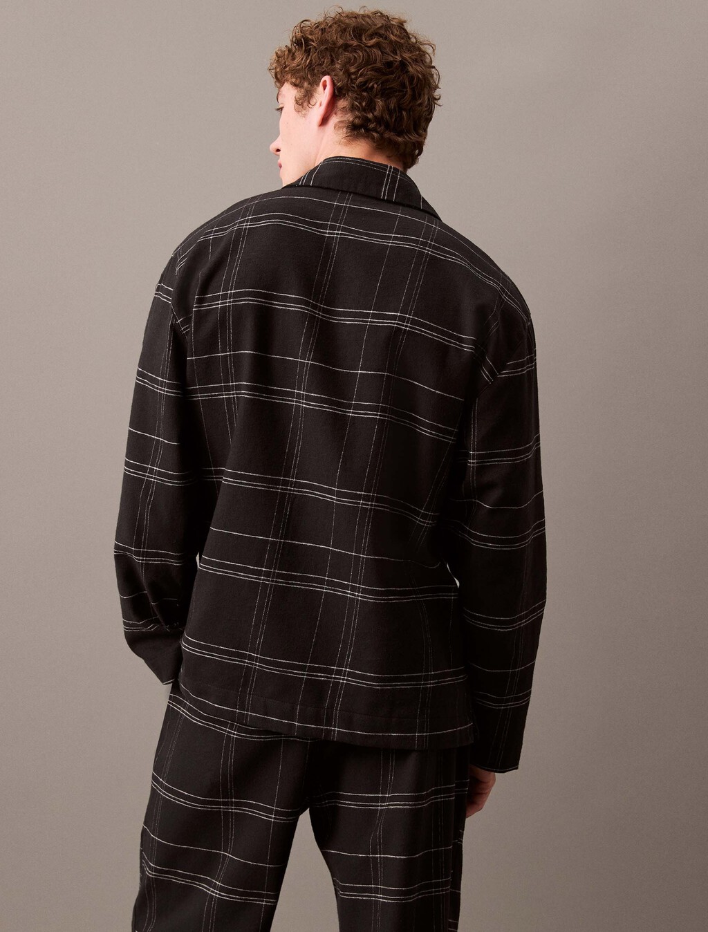 Flannel Sleep Button Down Shirt, 17770 BEAM PLAID+BLACK, hi-res