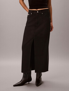 Denim Maxi Skirt, CK CLASSIC BLACK, hi-res
