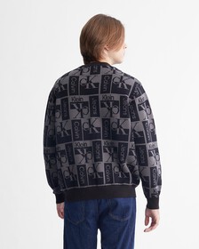 All Over Print Monogram Sweater, Ck Black, hi-res