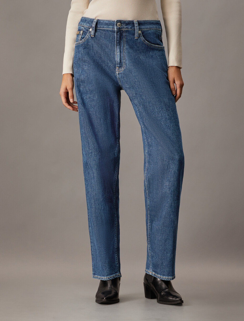 Italian Selvedge 90s Straight Jeans, Denim Dark, hi-res
