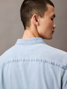 CK Light Indigo Short Sleeve Denim Shirt, CK LT INDIGO, hi-res