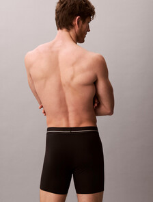 Icon 超細纖維金屬標誌彈性四角內褲, Black, hi-res