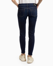 Core Mid Rise Skinny 及踝牛仔褲, Dark Blue, hi-res