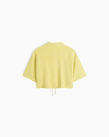 Summer Textures Towel Button Down Shirt, Yellow Sand, hi-res