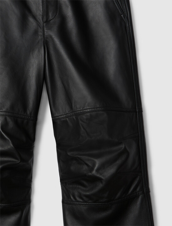 Leather Wide Leg Chinos