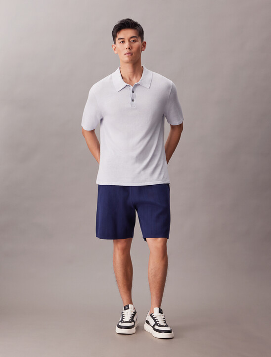Linen Blend Classic Sweater Polo Shirt