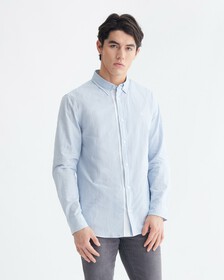 修身泡泡紗裇衫, Tarps Blue, hi-res