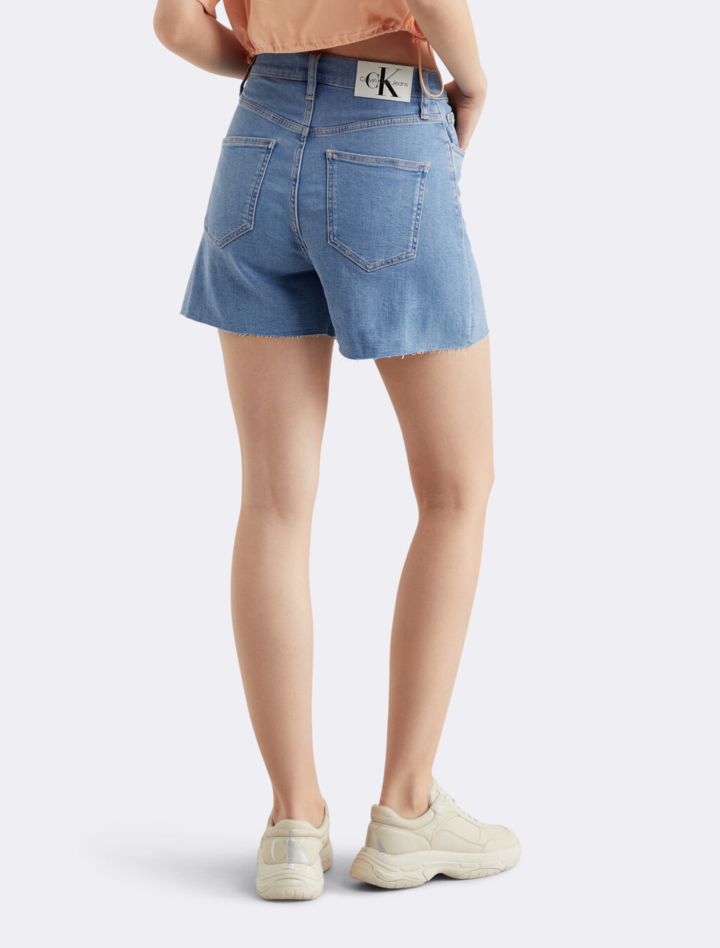 高腰寬鬆涼感牛仔短褲, Denim Light, hi-res