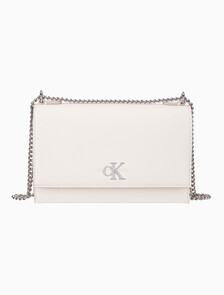 Flap Crossbody Bag With Chain, Chalk, hi-res