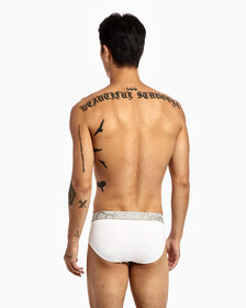 EMBOSSED ICON COTTON HIPSTER BRIEFS, Classic White, hi-res