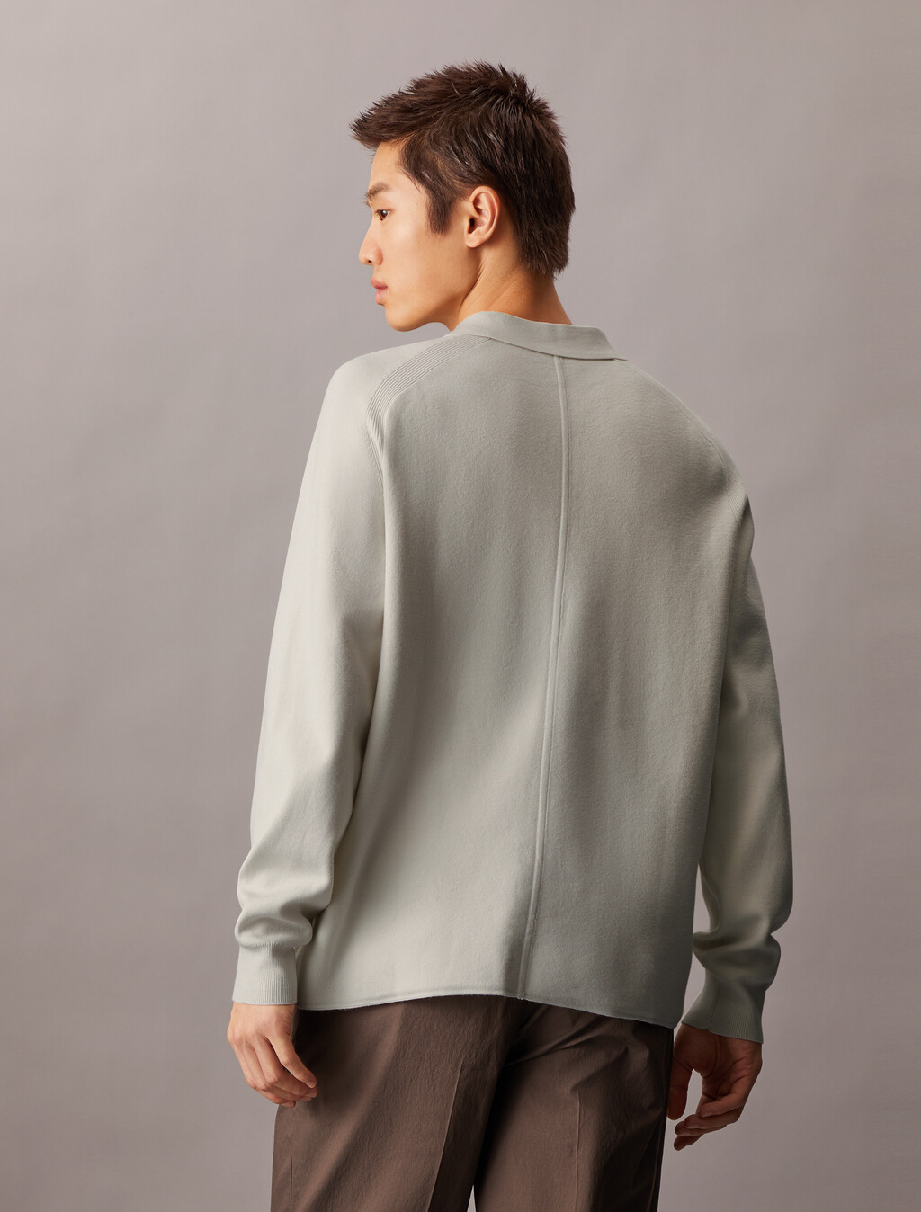 Tech Knit Sweater Polo Shirt, Vaporous Gray, hi-res