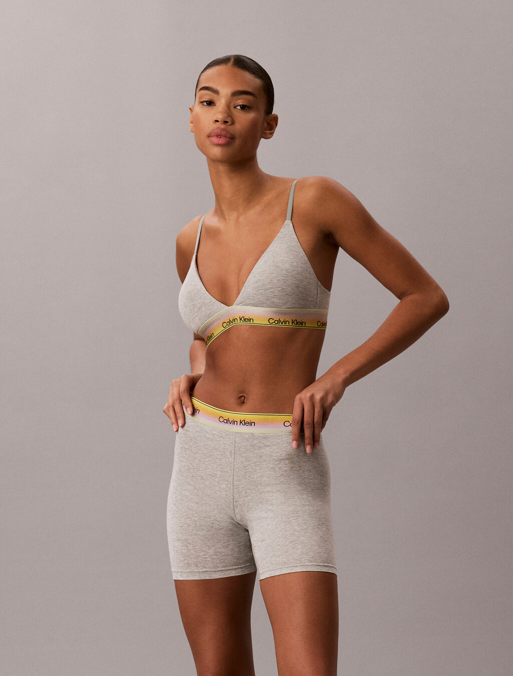 Lightly Lined Triangle Bra - Pride, Grey Heather, hi-res