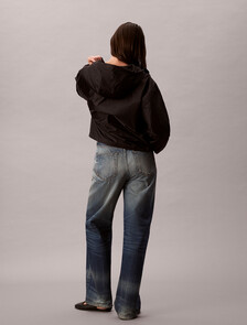 All Over Print Logo Jacquard Wind Jacket, Black, hi-res