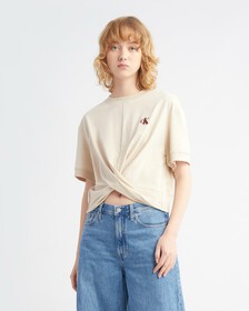 INFINITE COOL 正面飾結 T 裇, Classic Beige, hi-res