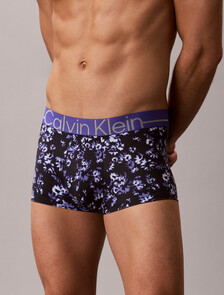 Icon 超細纖維彈性金屬感低腰平口內褲, IKAT FLORAL BLACK, hi-res