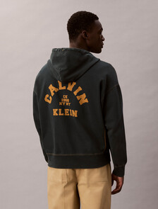 Washed Fleece Logo Graphic Relaxed Hoodie, Nurture Navy, hi-res