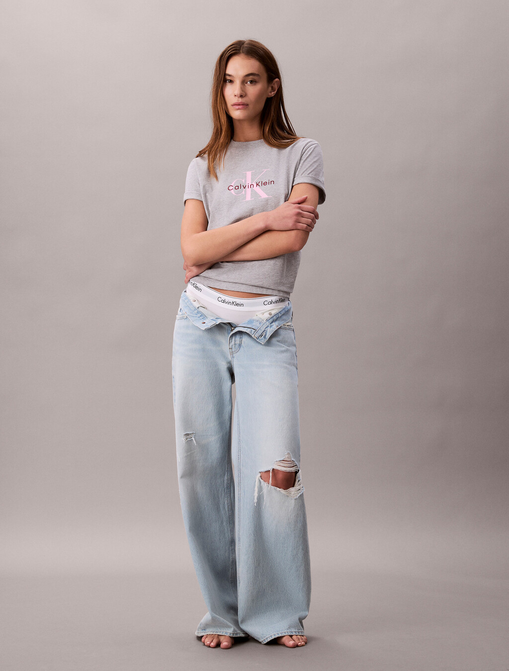 經典 Monogram 圓領 T 恤, Heroic Grey Heather, hi-res