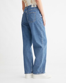RECONSIDERED 90 年代直身再造棉牛仔褲, Mid Blue Pleated, hi-res
