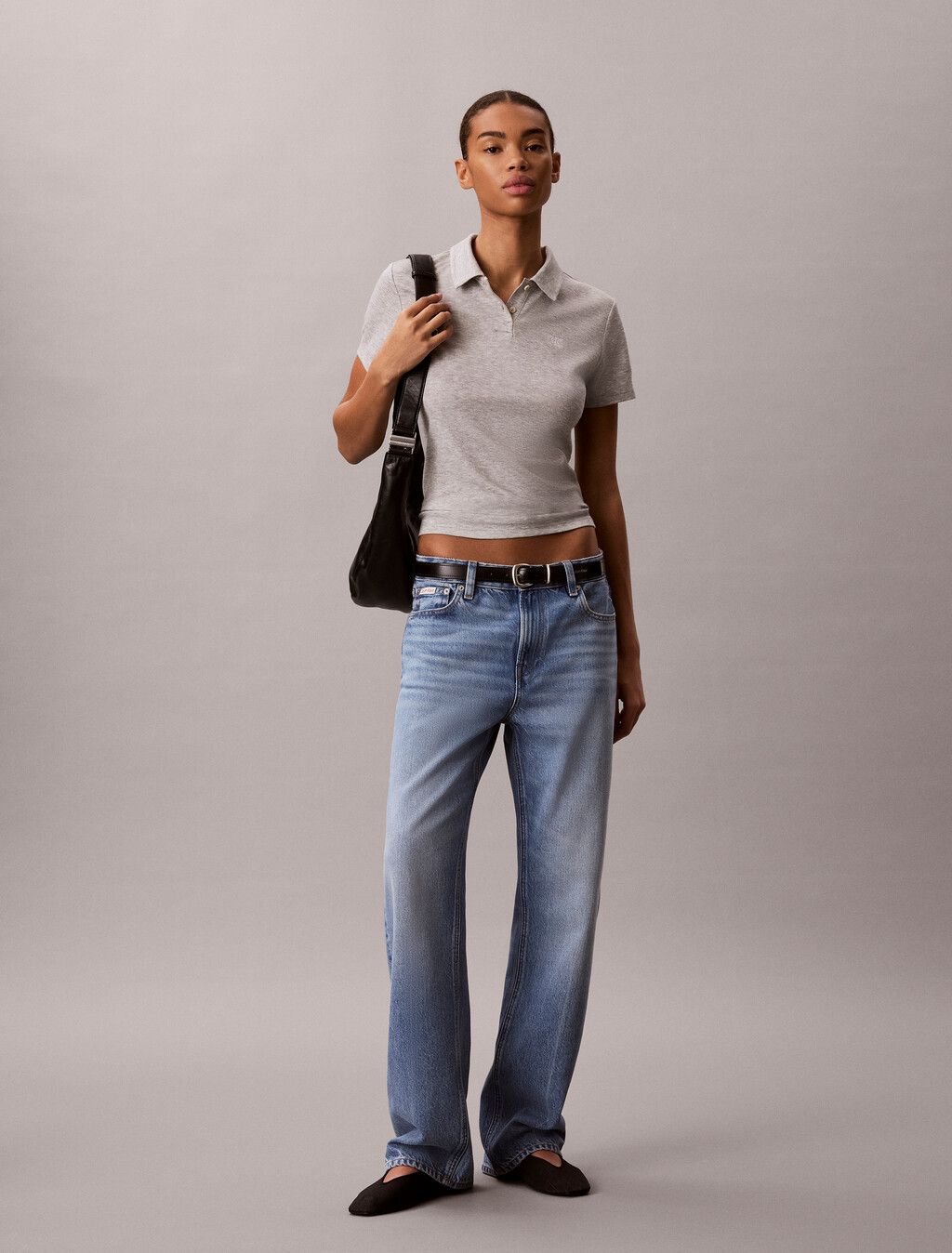 棉質萊賽爾垂墜感 Polo 衫, B10 Grey Heather, hi-res