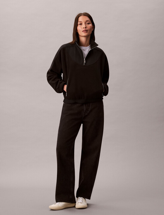 Polar Fleece Zip Neck Sweatshirt