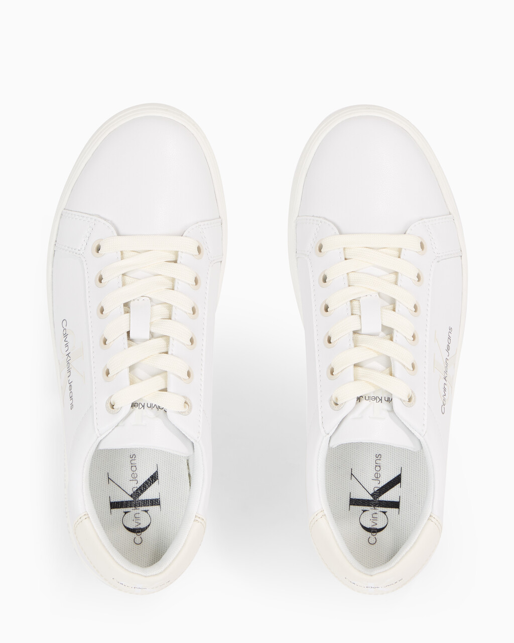 Leather Trainers, Bright White/Creamy White, hi-res