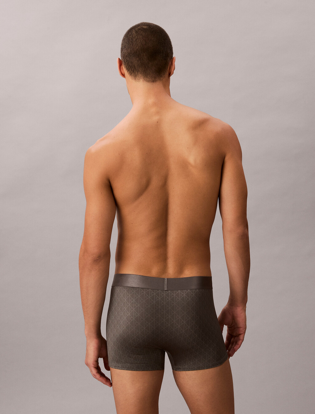 Low Rise Trunks - Micro Stretch Logo, TEENIE DELUSTER EMBLEM_SMOKED PEARL, hi-res