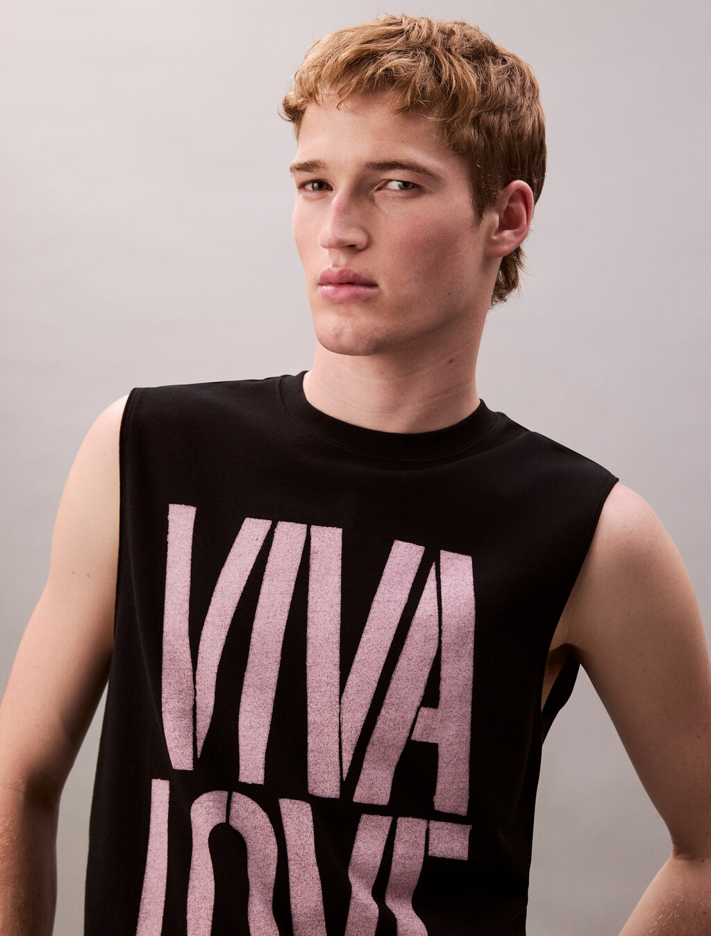 Pride Viva Love Graphic Relaxed Tank Top, Black, hi-res