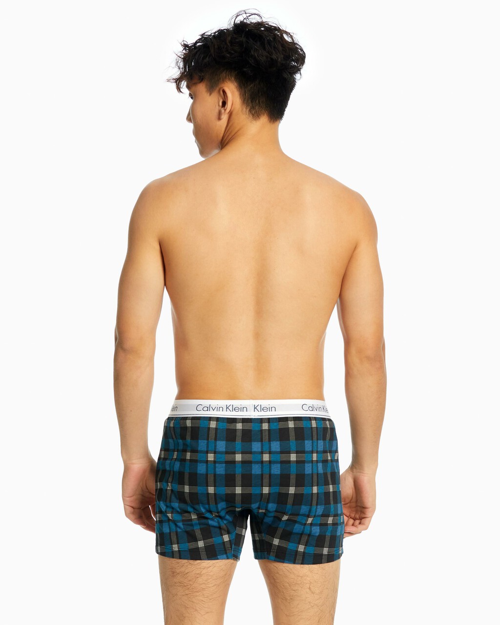 Knit 合身版型四角褲, STRUCTURE FIELD PLAID BLACK, hi-res