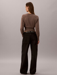 Soft Knit Classic Cardigan, Shiitake Melange, hi-res