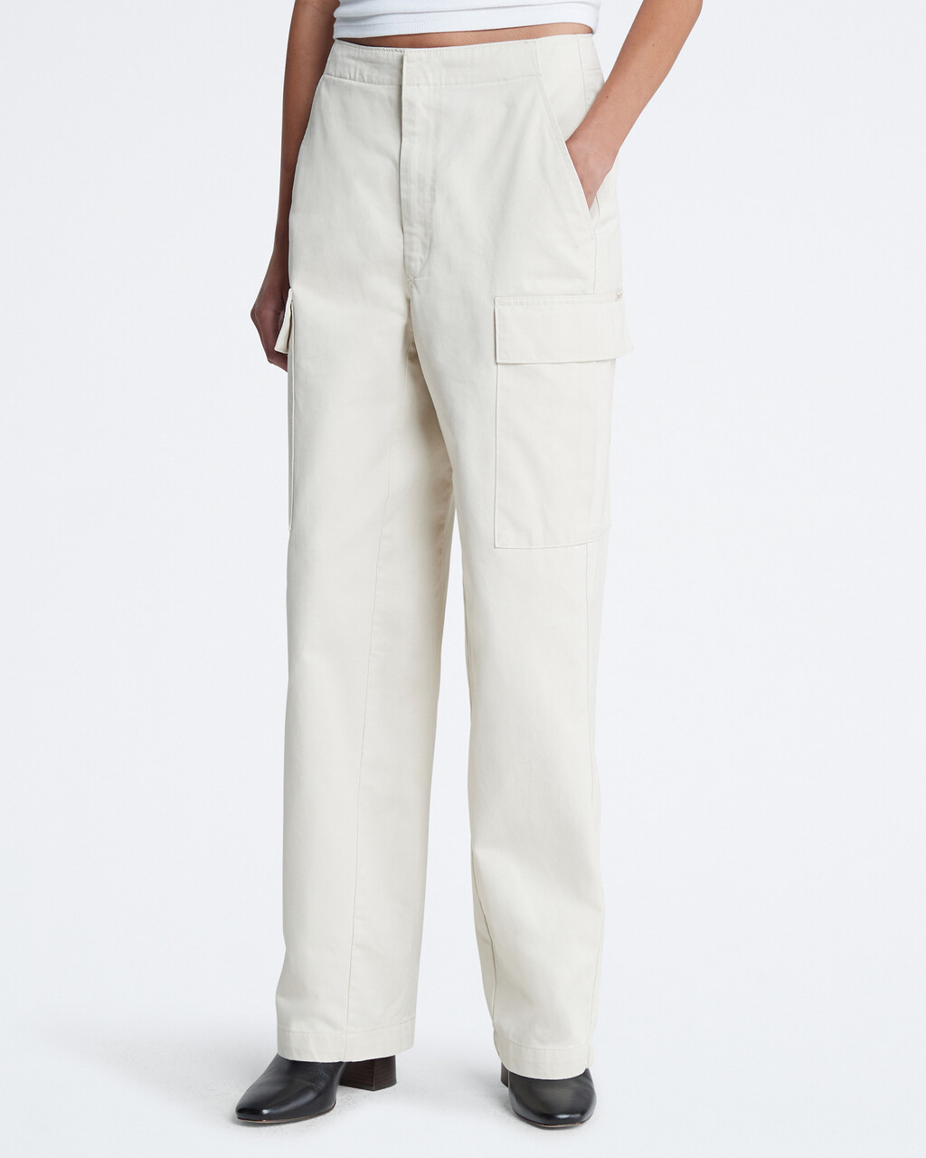 Wide Leg Cargo Pants, Almond Milk, hi-res