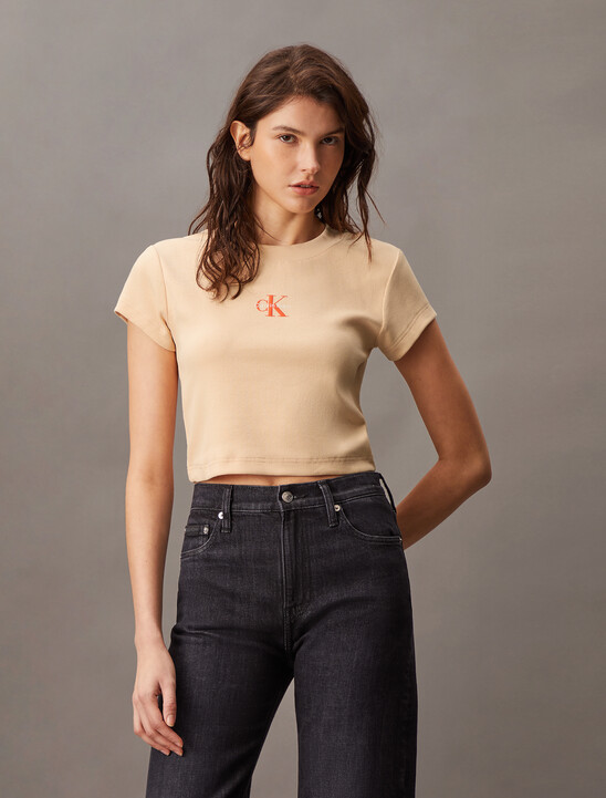 Slim Cropped Monogram T-shirt