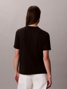Washed Cotton Monogram T-shirt, Black, hi-res