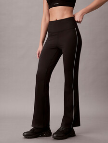 Shine Stripe Flared Leggings, /Black, hi-res