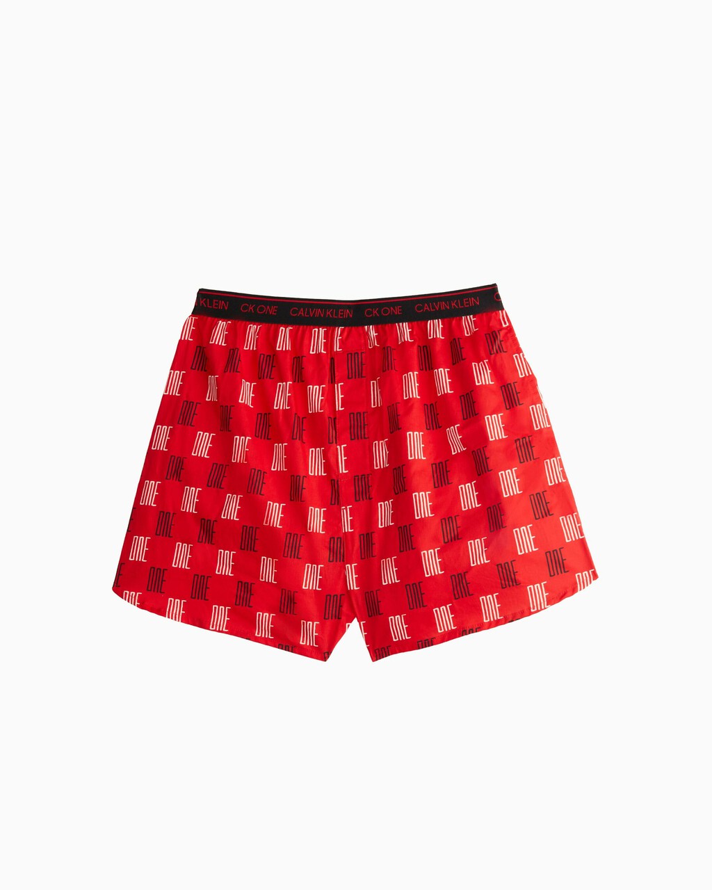 CK One 平織四角褲, Linear One Logo Print+Exact Red, hi-res