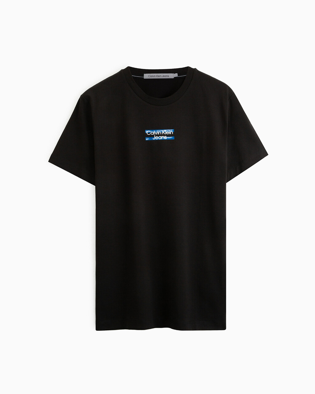 Mid Logo Print Slim Fit Tee, Ck Black, hi-res