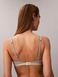 薄墊裡三角胸圍 - Heritage Cotton Stretch, Grey Heather, hi-res