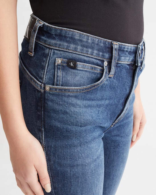 ITALIAN DENIM HIGH RISE SLIM BOOT ANKLE JEANS