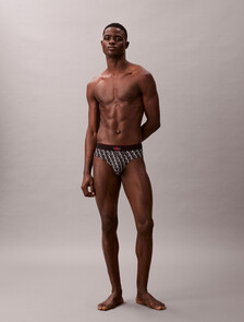 Monogram 超細纖維彈性低腰三角內褲, STEPPING LOGO BLACK, hi-res