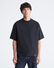 Smooth Cotton Relaxed Crewneck T-Shirt, Black Beauty, hi-res