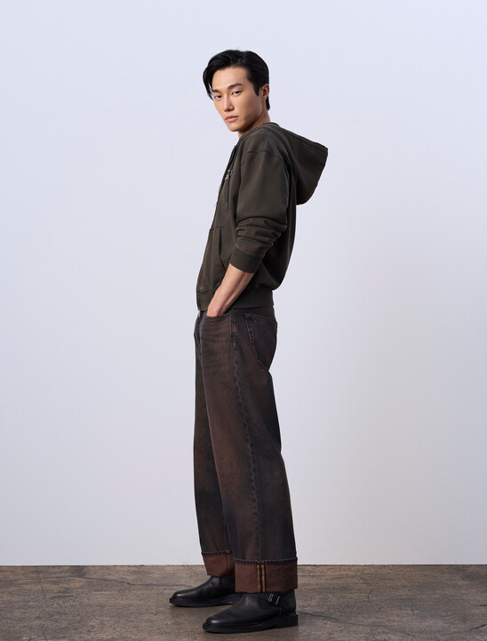 Jung Kook for Calvin Klein 毛圈寬鬆拉鏈連帽衛衣