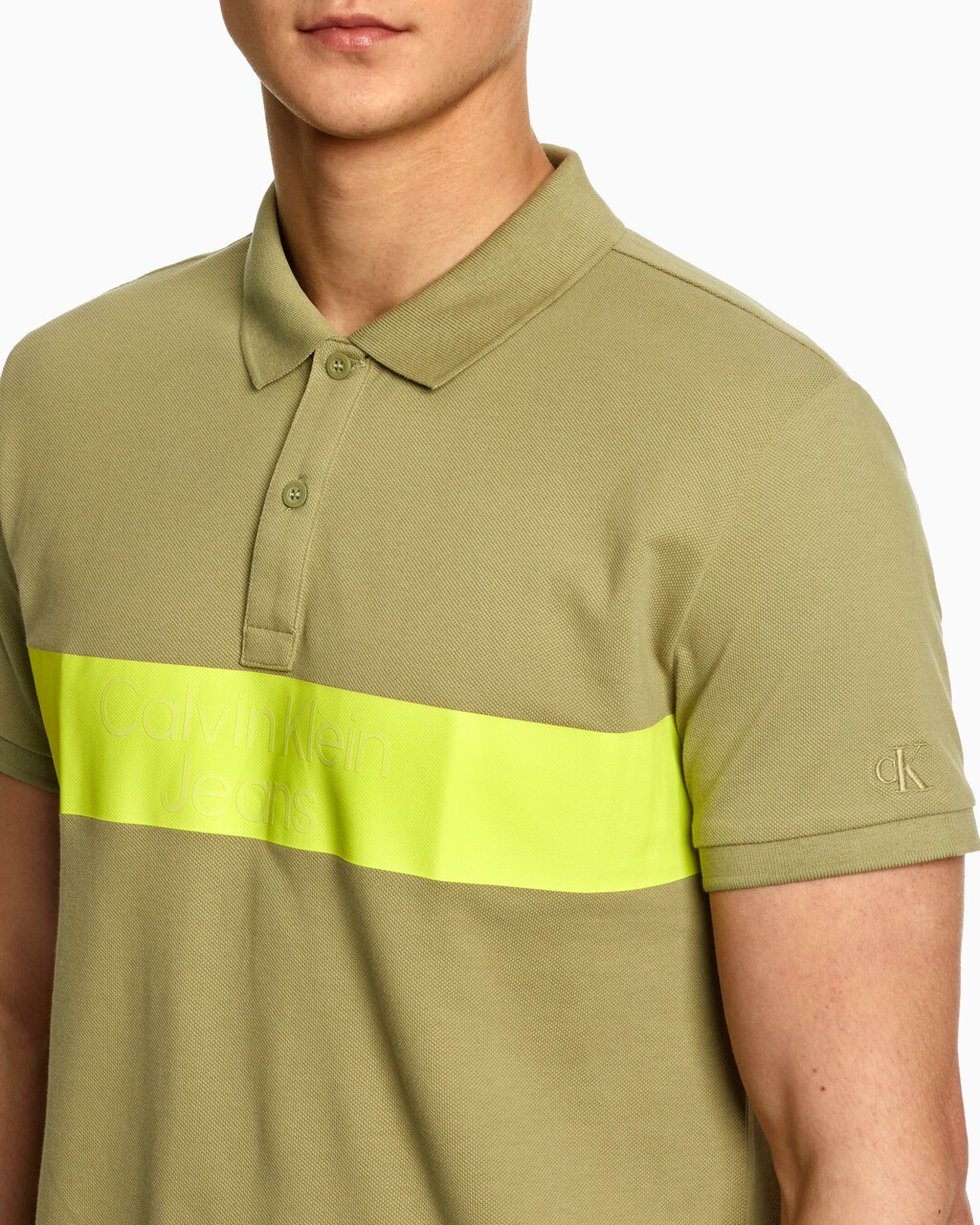Glow In The Dark 學院風 Polo 衫, Faded Olive, hi-res