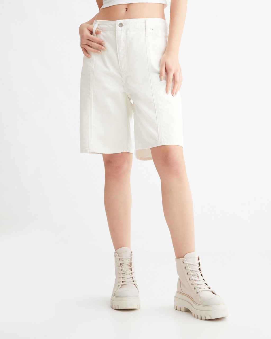 Reconsidered 90s Straight Carpenter Shorts, Denim Light, hi-res