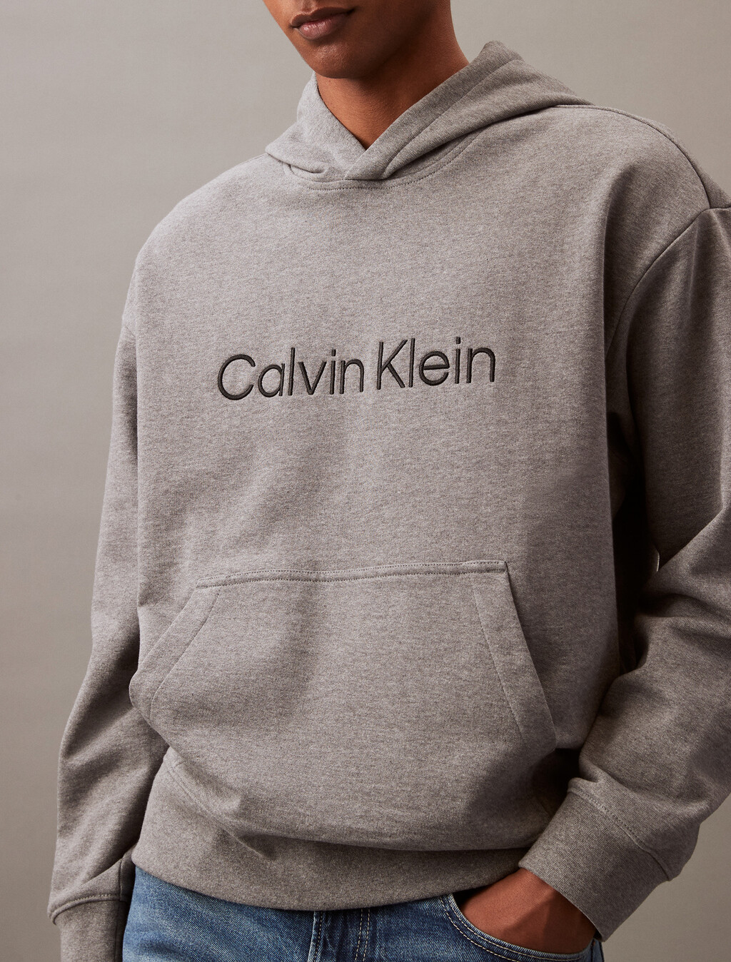 Hero Logo Terry Hoodie, Medium Grey Heather, hi-res