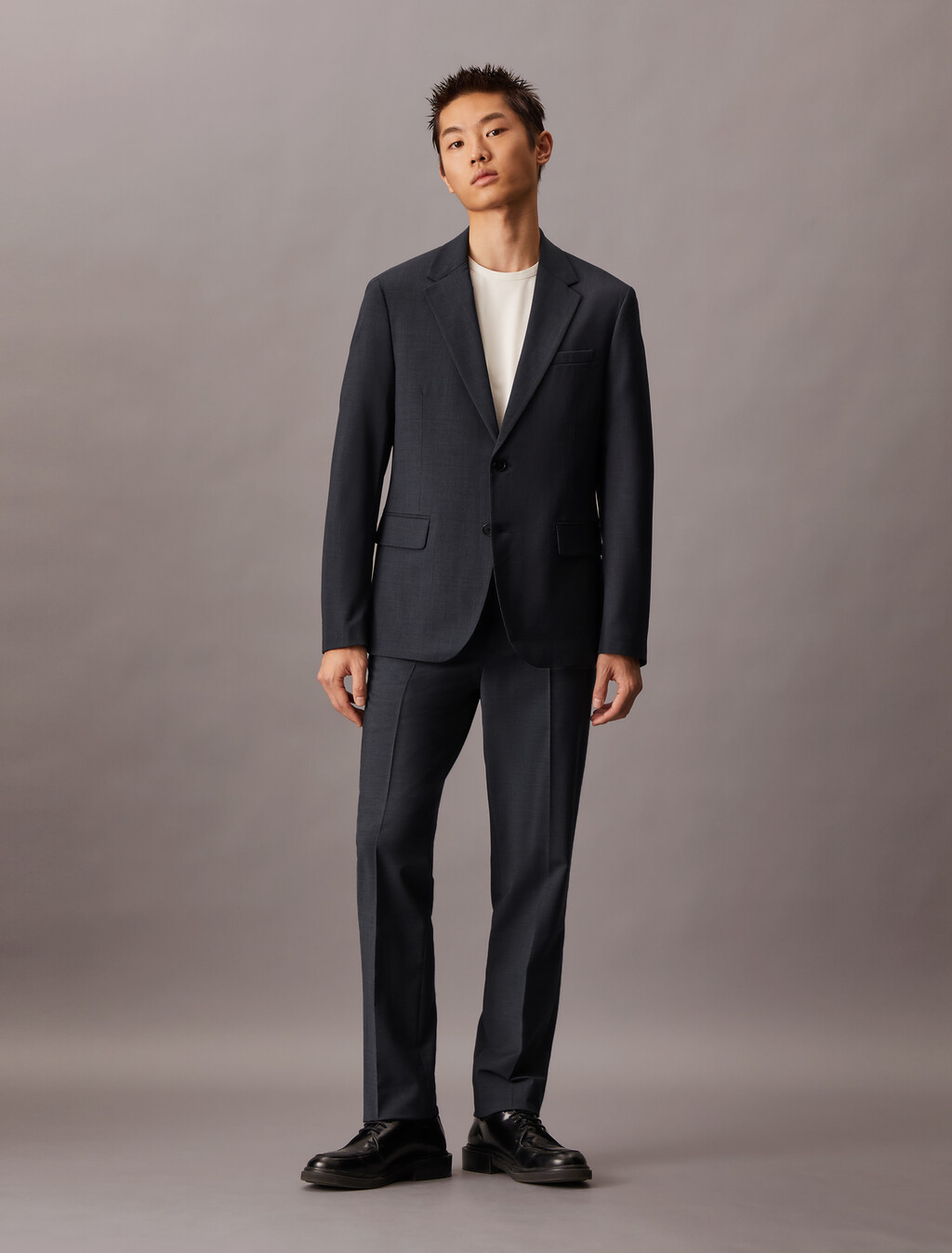 Refined Wool Blend Slim Blazer, Charcoal Heather, hi-res
