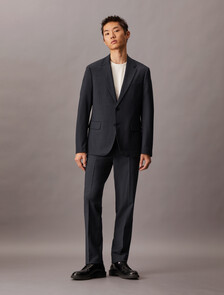 Refined Wool Blend Slim Blazer, Charcoal Heather, hi-res