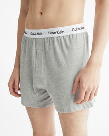 COTTON STRETCH TRADITIONAL BOXERS 2 PACK, WHITE/GREY HEATHER, hi-res