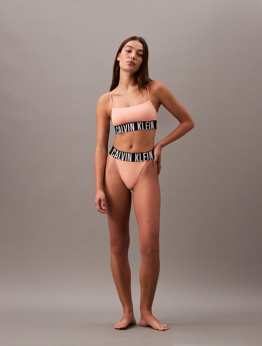 Intense Power Microfiber Cooling Unlined Bralette, Papaya Punch, hi-res
