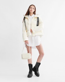 不對稱襯衫洋裝, Bright White, hi-res
